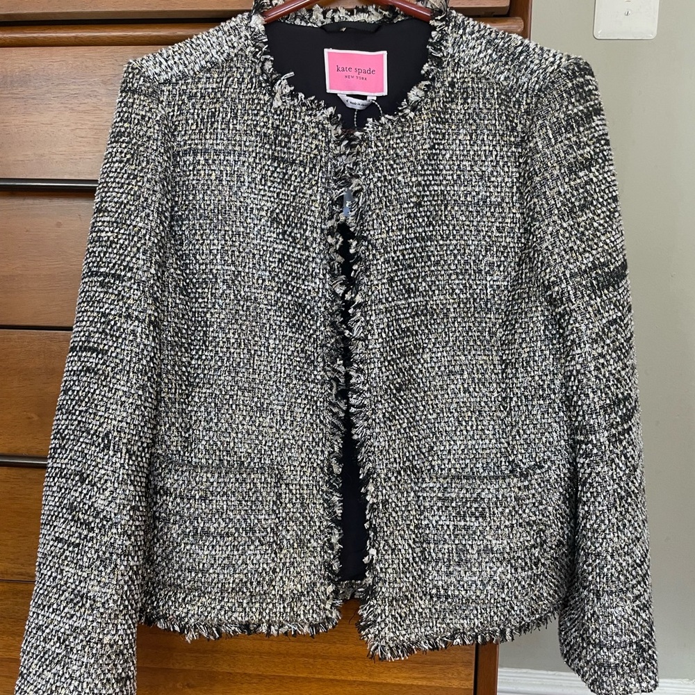 Kate Spade metallic tweed jacket, nwt